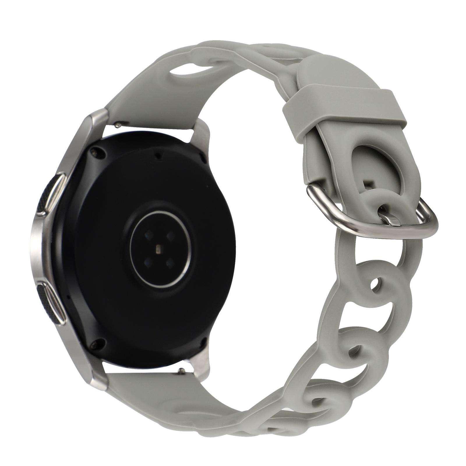 

For Huawei Watch Buds/GT 3 SE/GT 3 Pro 46mm Silicone Watch Band 22mm Donut Hollow Replacement Wrist Strap Grey