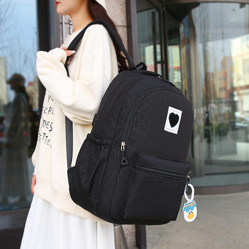 Student Schoolbag Large Capacity Female Backpack Solid Color Travel Backpack