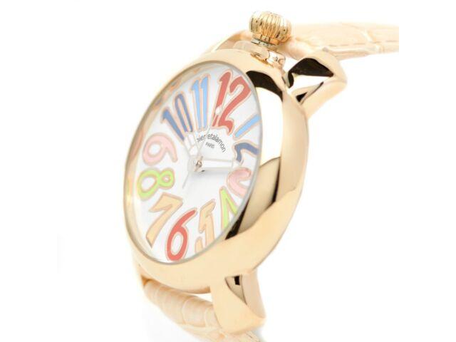Pierre Taramon Watch PT-5000-3 Pink Embossed Leather Belt Type Brass Case NEW