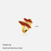 Chenhe jewelry women's high-end sense niche design fashionable non-fading jewelry stainless steel enamel open ring