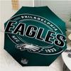 Philadelphia Eagles LOGO Print Automatic Umbrella, 8 Rib Iron Frame, Plastic Handle, Suitable for Outdoor Travel &Daily , Ideal Gift