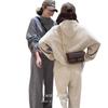 2026 Korean Style Hooded Sweatshirt & Elastic Waist Wide-Leg Pants Set for Women - Spring/Autumn Collection