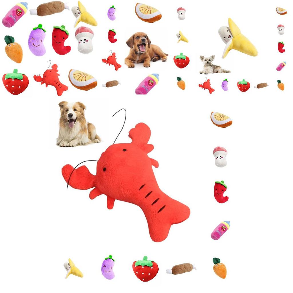 Fun And Adorable Pet Plush Toy Banana Chicken Leg Combo Pack