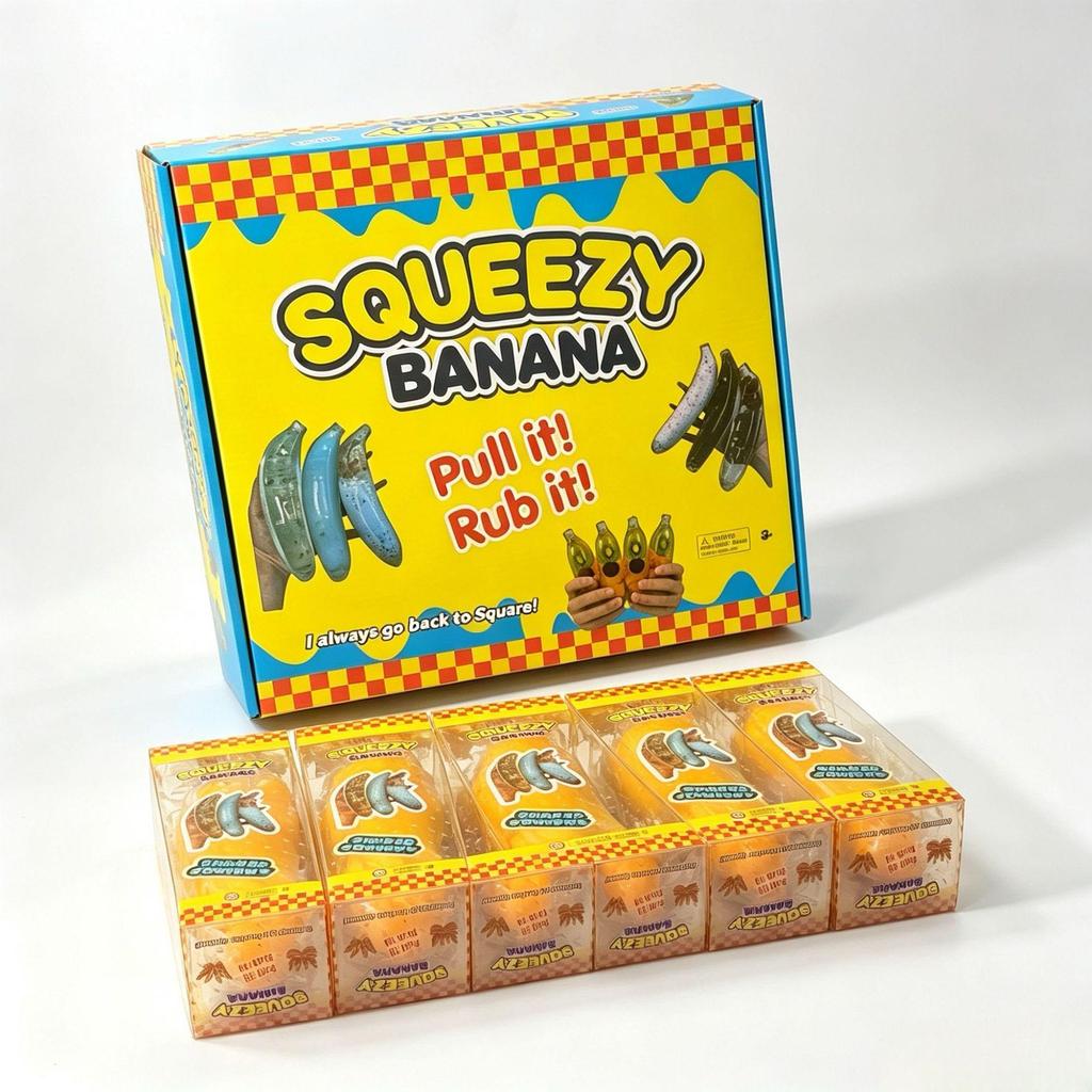 Banana Building Blocks Squeeze Toy: Handcrafted Stress Relief and Decompression Fruit