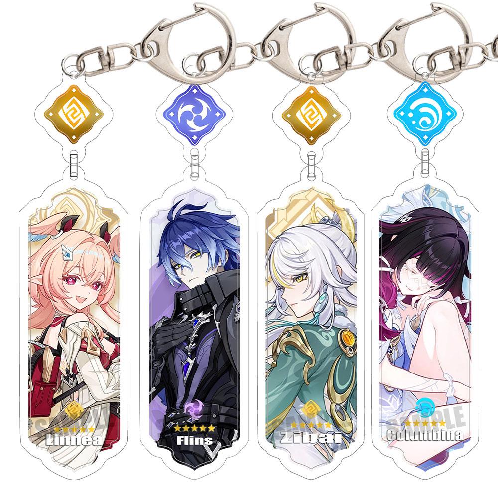 Portachiavi Anime Linnea Flins Durin Mualani Furina Arlecchino Accessori Portachiavi Genshin Impact Ciondolo Carino per Borsa Portachiavi Regalo