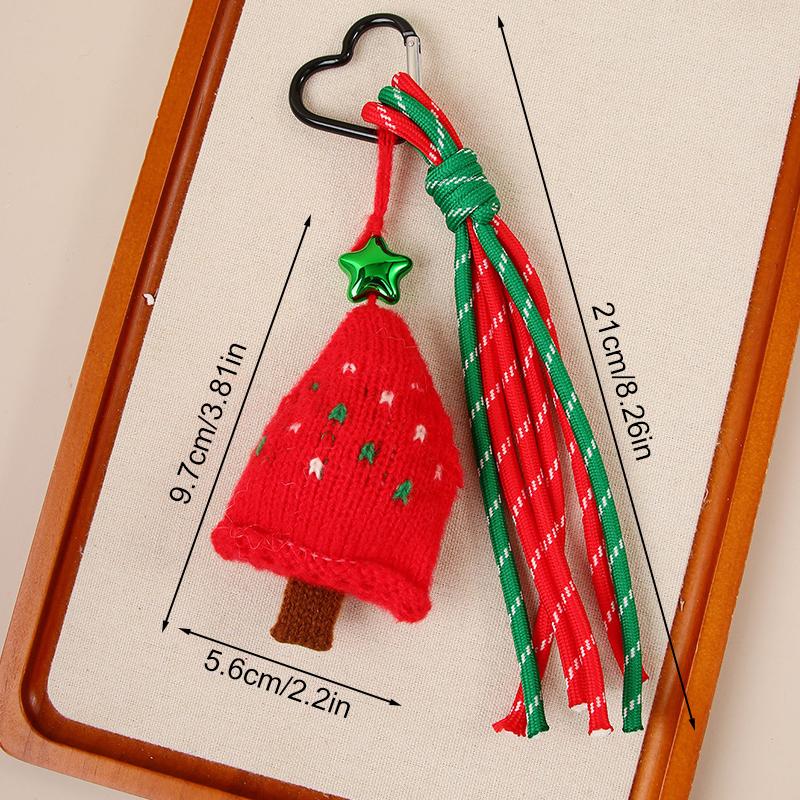 

1Pc Christmas Wreath Party Braided Ornaments Mobile Phones Key Accessories Friends Gifts Keyholders Xmas Bag Pendant B красный/зелёный