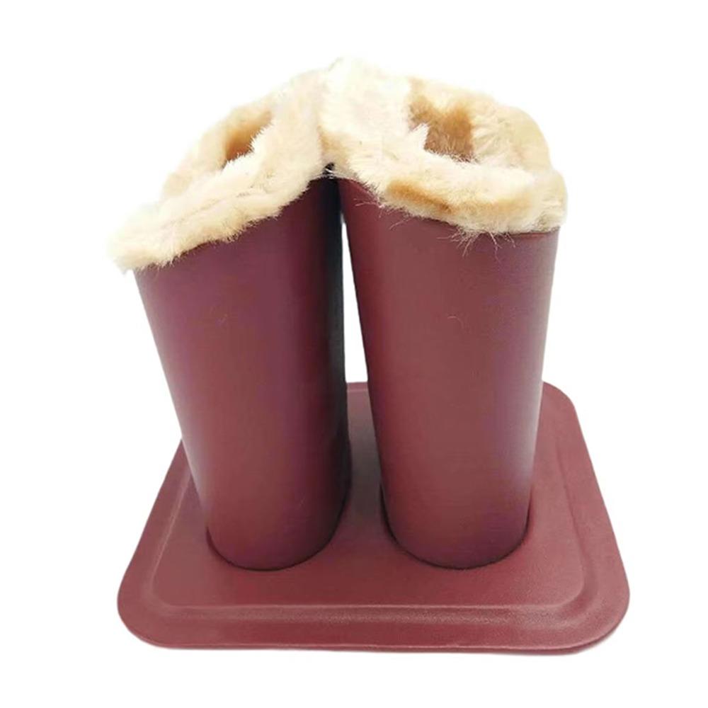 

Plush Lined Eyeglasses Holder PU Leather Pattern Double Glasses Stand Case Anti-scratch with Magnetic Base вина червоного кольору