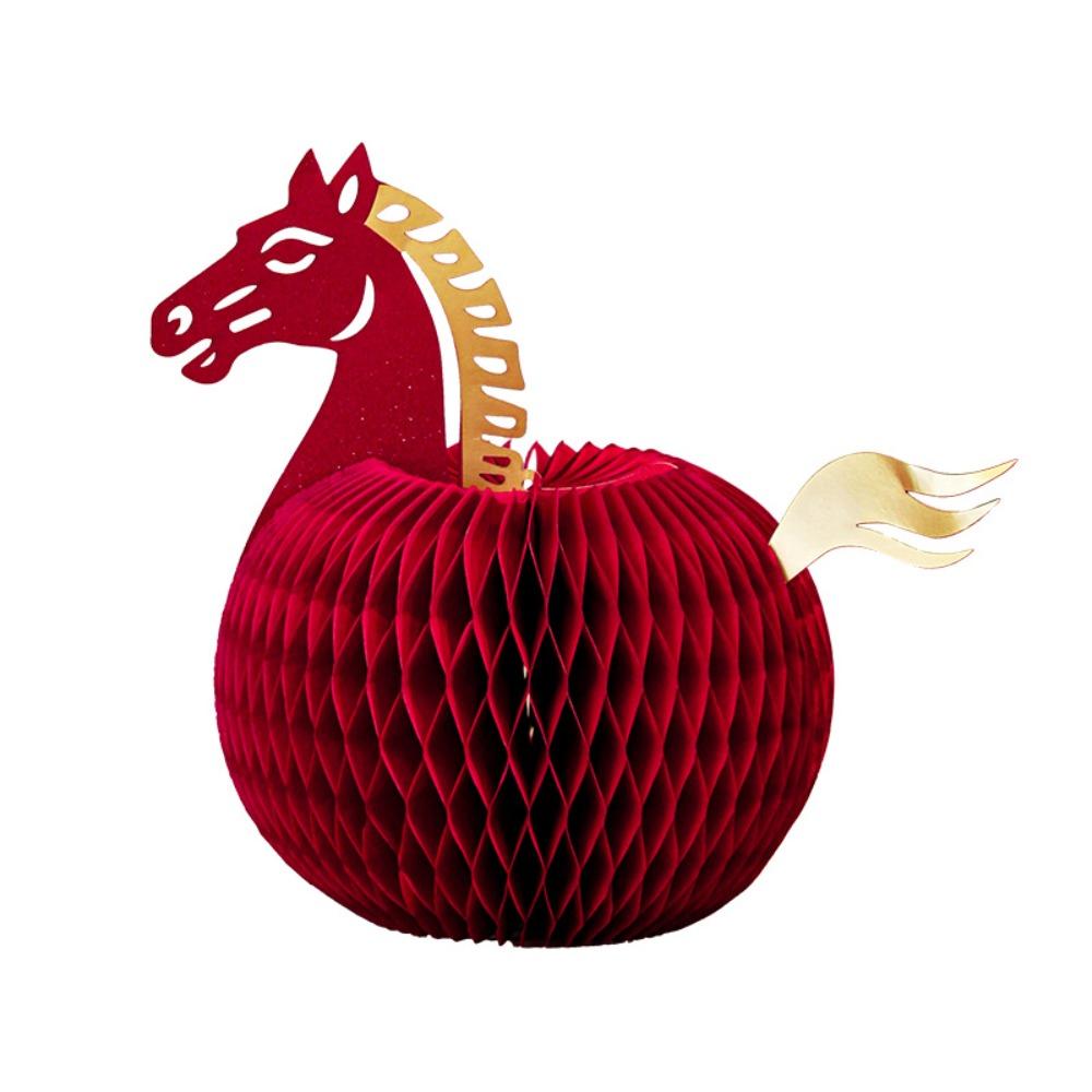 Table Decoration New Year Horse Ornament Horse Decoration Folding Paper Horse Ornament Red Chinese New Year