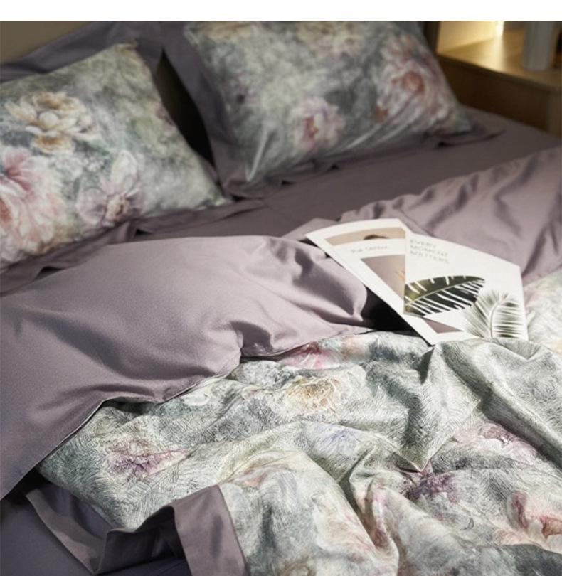 Herbst/Winter Hautfreundliches Reines Baumwoll 4-teiliges Bettwäsche-Set mit Verdicktem Digitaldruck
