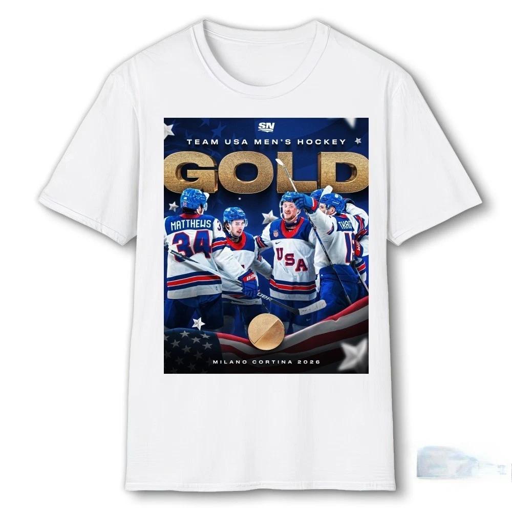 Team USA Men’s Hockey Gold Medal Winter Olympics Milano Cortina 2026 T-shirt M