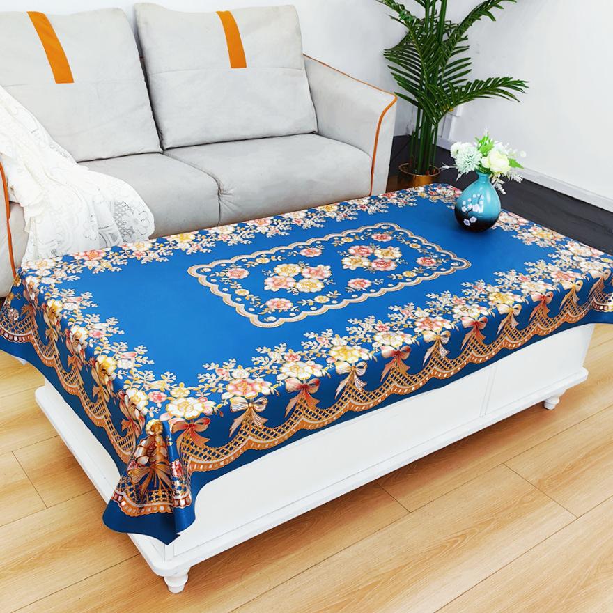 Waterproof, Oil-Proof And Anti-Scalding Coffee Table Tablecloth Leave-In Rectangular Household Living Room European Special Tablecloth Large