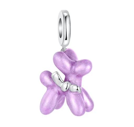 Sparkling Purple Charm Bead Components Copper Metal Jellyfish Birthday Pendant Bead Component Bead Component Compatible Authentic Original Bracelet