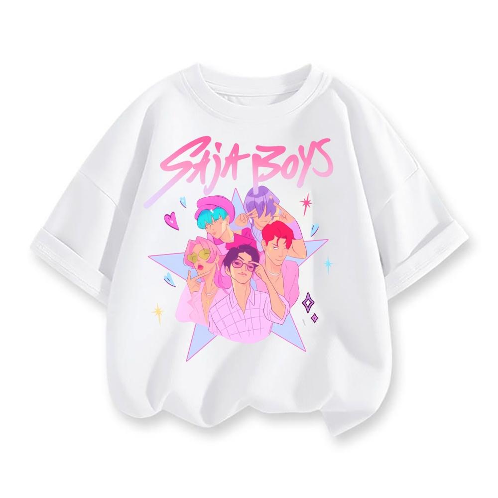 Kpop Demon Hunters Huntrix T-shirts For Kids Boys Girls Summer Casual Tops Short Sleeve Graphic Tees Kpop Demon Hunters T Shirt