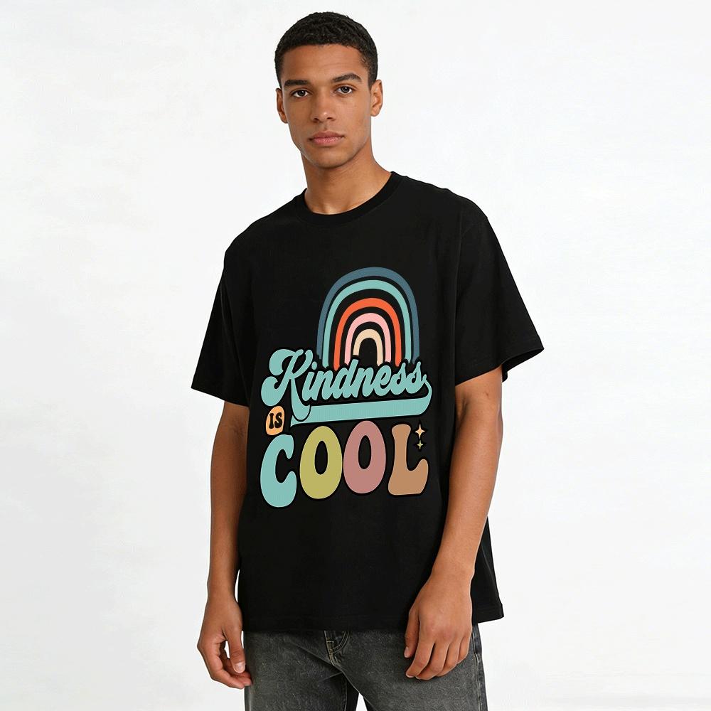 Retro Style Kindness Is Cool Graphic Casual Top Pure cotton T-shirt