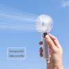 USB Rechargeable Transparent Handheld Mini Fan with Carabiner - Portable High-Power Desk and Outdoor Use