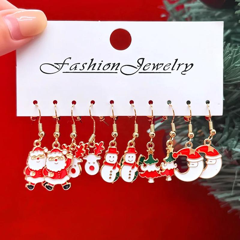 Xiaomi 20PCS/10PCS Women Fashion Christmas Pendant Earring Cute Snowman Santa Claus Christmas Tree Earrings Christmas Jewelry Gifts