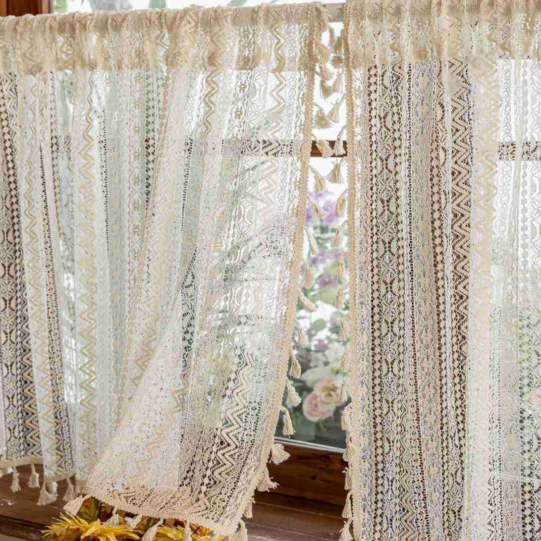 Boho Apaļš Rakstains Karājams Pušķis Īss
