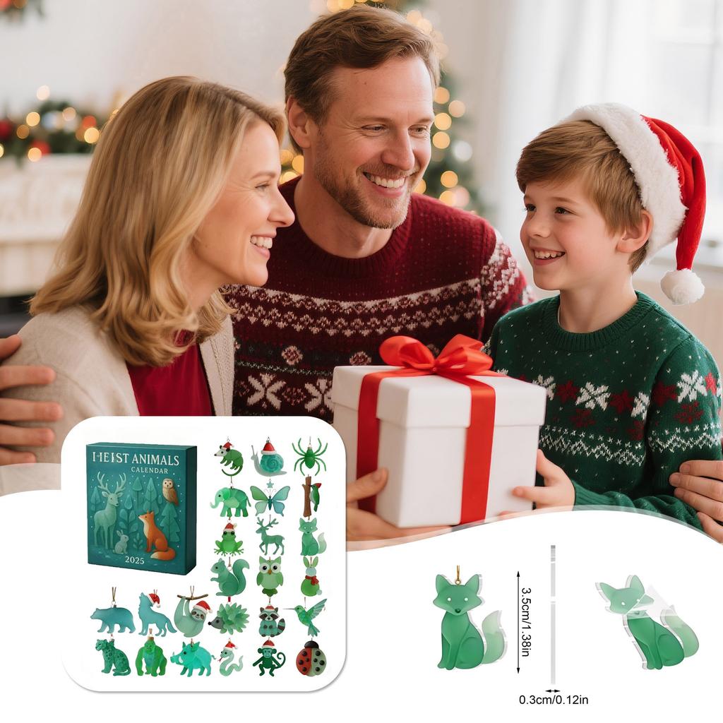 2D Flat Acrylic Hanging Decor Advent Calendar 24 Pieces