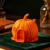 Holiday Atmosphere Tabletop Display 3D Printed Pumpkin House Ornament for Halloween, Miniature Fairy Tale Cabin Creative Halloween Party