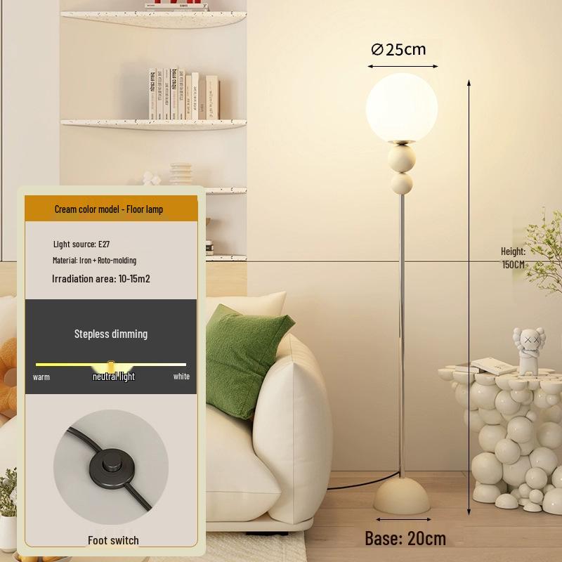 Luxury Minimalist Cream Floor Lamp for Living Room and Bedroom