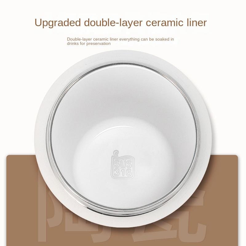 Ceramic Inner Pot Coffee Cup Smart Display Temperature Insulation Cup Student Good-looking Male and Female Portable for Office and Car Tumbler