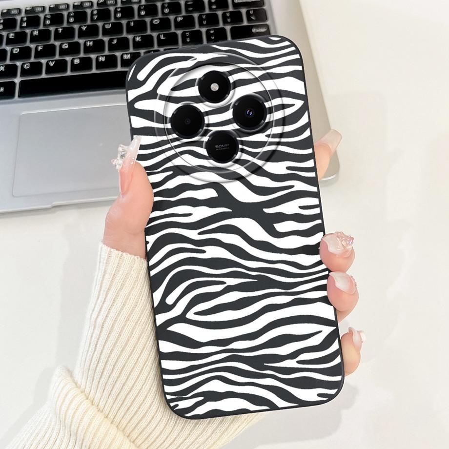 For Xiaomi Redmi 14c / Mi 14 Pro 14t Pro Case Liquid Silicone Soft TPU Back Cover Redmi14c Phone Funda Gothic Black Night Bumper