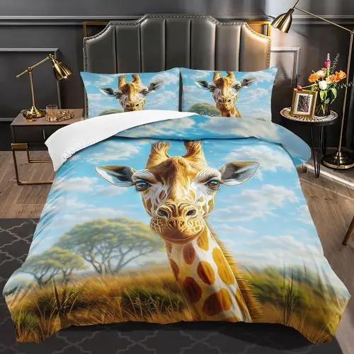 Comforter Giraffe Giraffe Background Theme Suitable For Children Kids And Adults Soft Warm Comfortable Breathable