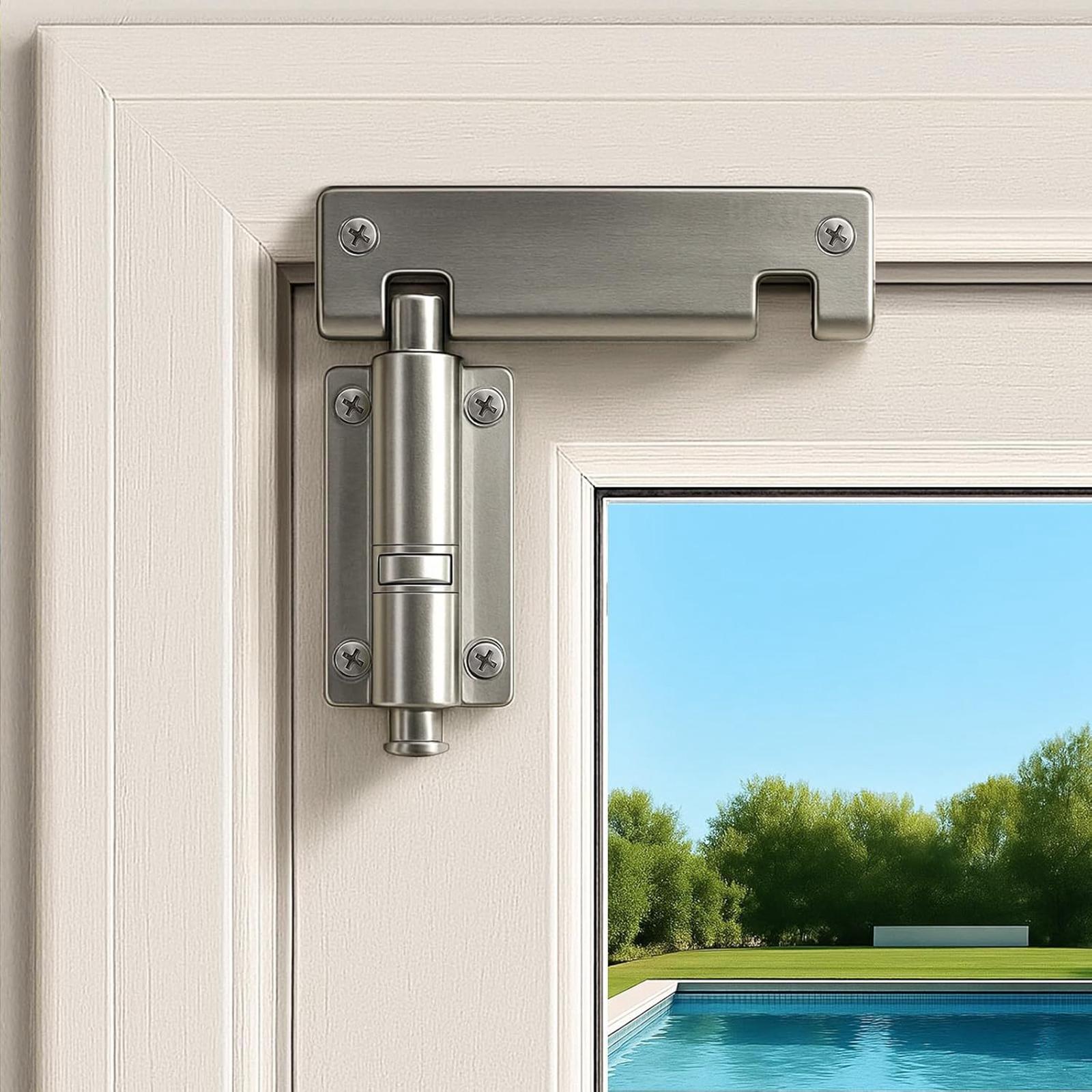 Sliding Door Security Lock,Childproof,Window Stopper Glass Window Door Lock Adjustable for Kitchen,Balcony,Apartment,Living Room серебряный