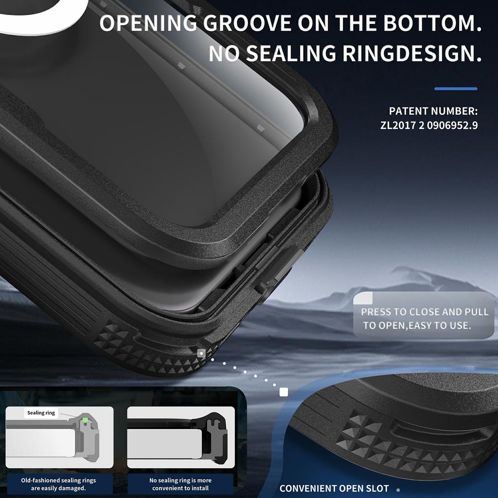 SHELLBOX For iPhone 16 Case Compatible with MagSafe IP68 Waterproof Clear Phone Cover