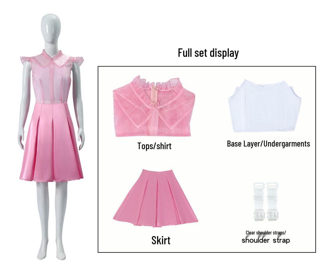 Elphaba & Glinda Wicked Witch Halloween Cosplay Costume - Magical Pink Dress & Robe