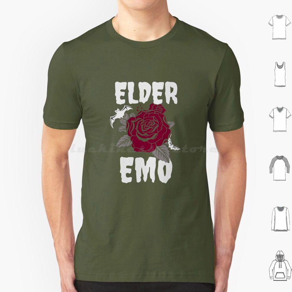 Elder Emo T Shirt 6xl Cotton Cool Tee Elder Emo Emo Goth Elder Skull Pop Punk Emo Band Still Emo Funny Elder Emo Punk Black