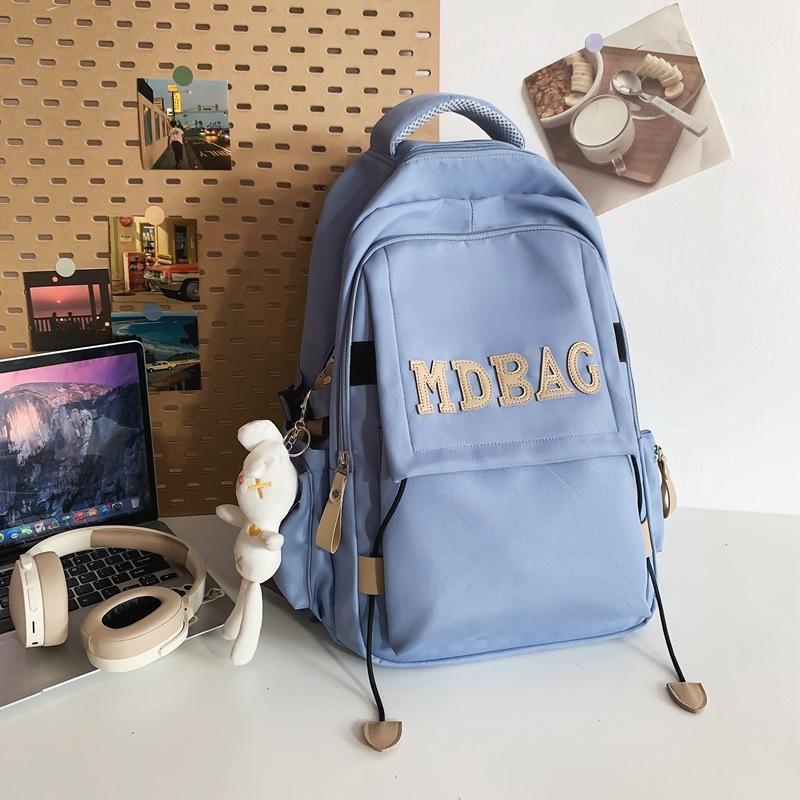 Alphabet school bag Korean backpack for college students fashion trend junior high school students high school backpack girls' school bag