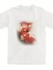 Jenny Rubys Debut Studio Album Merchandise Tshirt  White Printed with Red Floral Pattern Couples Cotton Loosefitting Shirt
