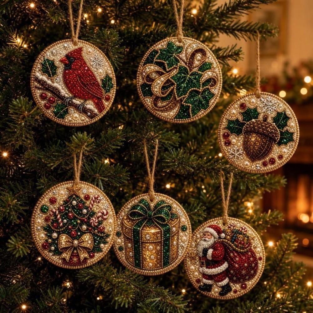 Handmade Christmas Ornaments 6 PCS DIY Crafts Kits New Xmas Tree Pendants  Home Decor