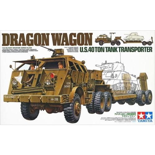 Tamiya 1/35 Military Miniature Series No. 230 U.S. Army 40-Ton Tank Transporter Dragon Wagon Plastic Model 35230 Green
