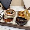 Fashion Wide Geometric Resin Beige Brown Coffee Bangles Irregular Chunky Bracelets Bangle Jewelry Gift for Women Girls