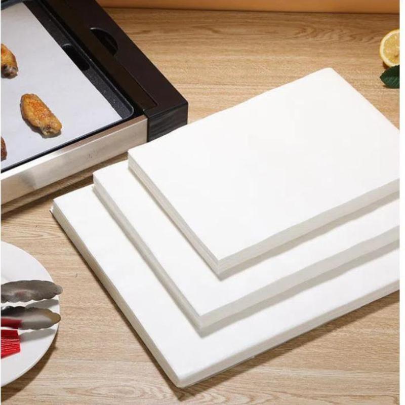 200Pcs Air Fryer Parchment Paper Burger Dessert Sandwich Wrapping Brown Wax Paper Kitchen Oven Paper