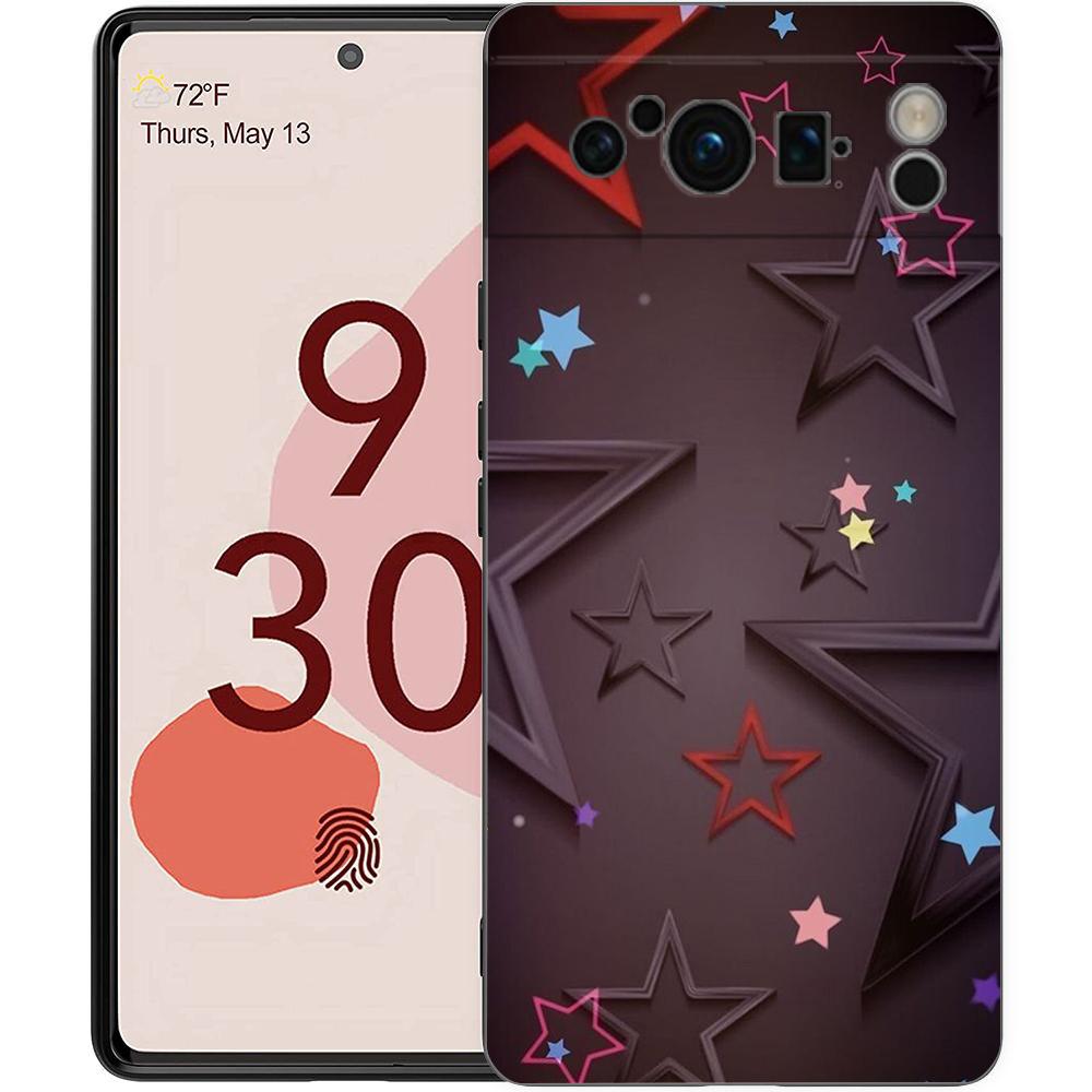 Fashion Colored Stars Phone Case Cover for Google Pixel 9 8 7 6 7A 6A Pro Shockproof Soft TPU 9 Pro XL Shell Capas Fundas Coque