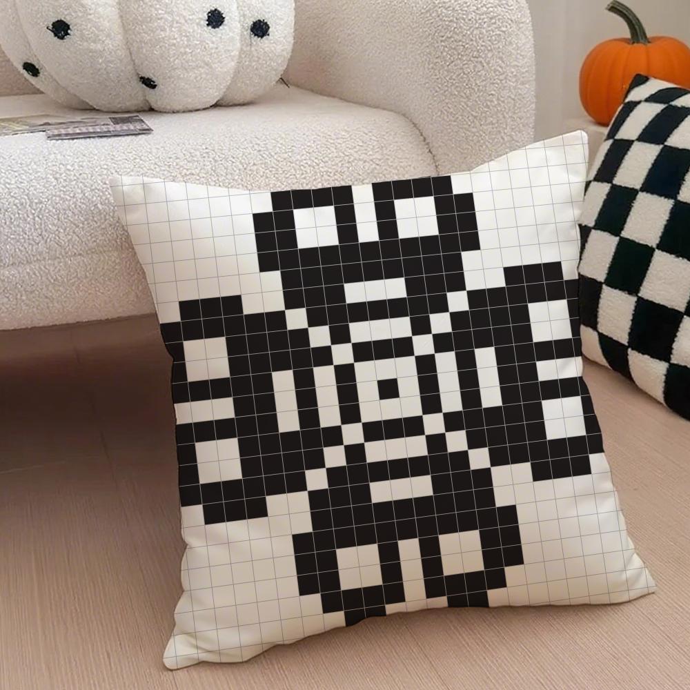 Retro Pixeliger Ar Pixel-Druck Textur Kissenbezug Überwurf-Kissenbezug Verdeckter Knopf Strapazierfähiges Polyester Stuhlkissen