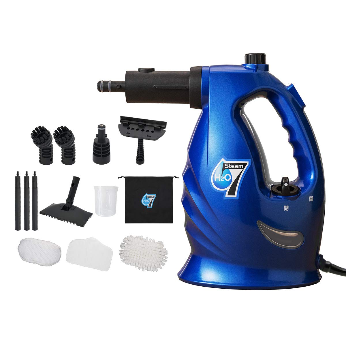

genuine H2O Ultra Steam 7 Almighty Set Steam Cleaner Oil Stains Disinfectant Deodorizer [Japanese product] (Ocean Blue)