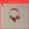 Strawberry Elephant Stainless Steel Bracelet With Cubic Zirconia For Gift Giving And Casual Wear