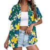 Damska Moda Casual Koszula z Krótkim Rękawem z Guzikami i Klapami