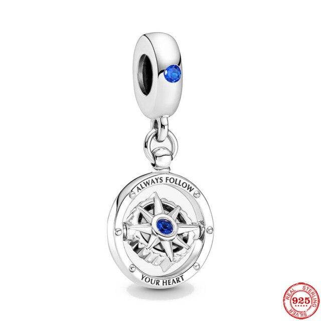 Последний Оригинальный Цвет Цветной Вращающийся Компас Подвеска Бусина Подходит для Европейских Шикарных Модных Шармов Браслетов Браслеты DIY Украшения P979Модная Подвеска