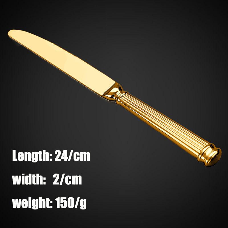 

Золотые наборы из нержавеющей стали для подарка гостям столовые приборы с римской ручкой ножи, вилки, ложки, лопатки для торта Товары для кухни ресторана