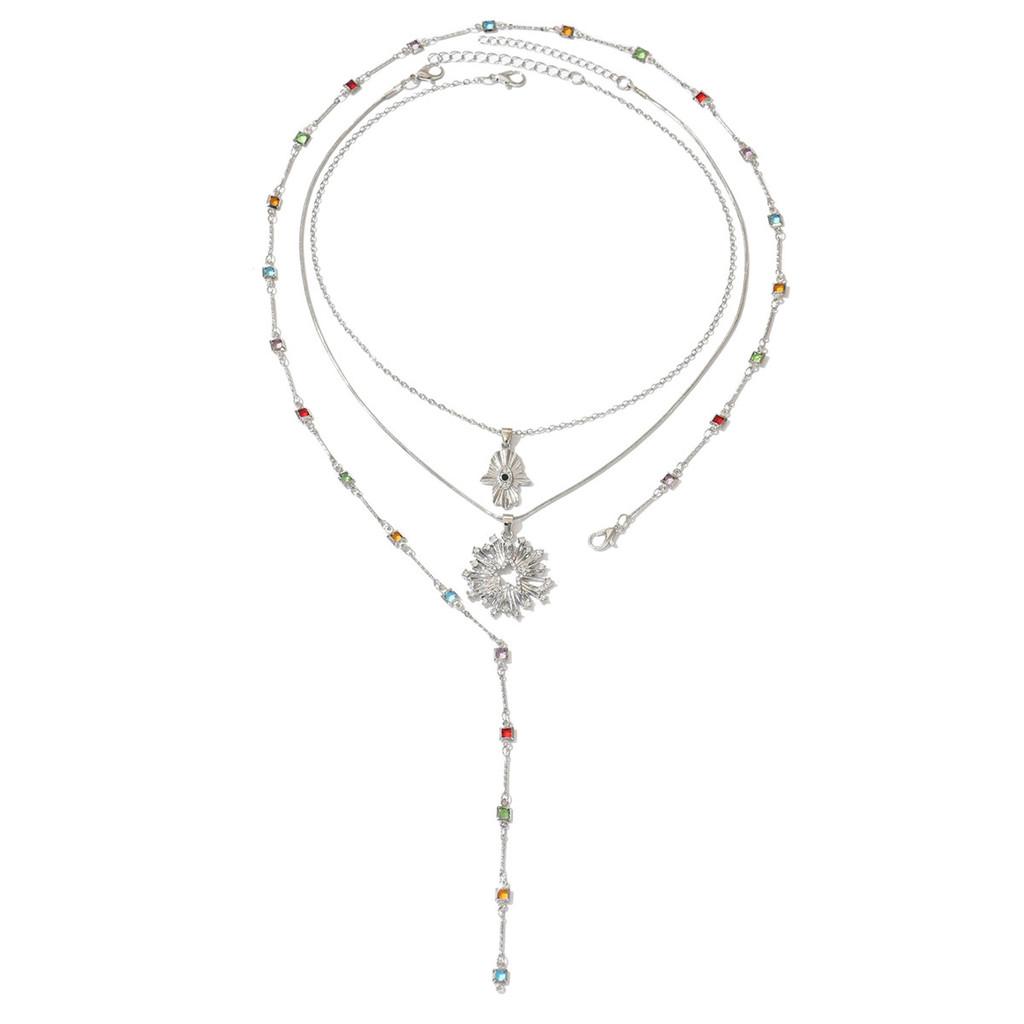 

Star Jewelry Chain Necklace For Women With Colorful Tassels And Crystal Embellishments