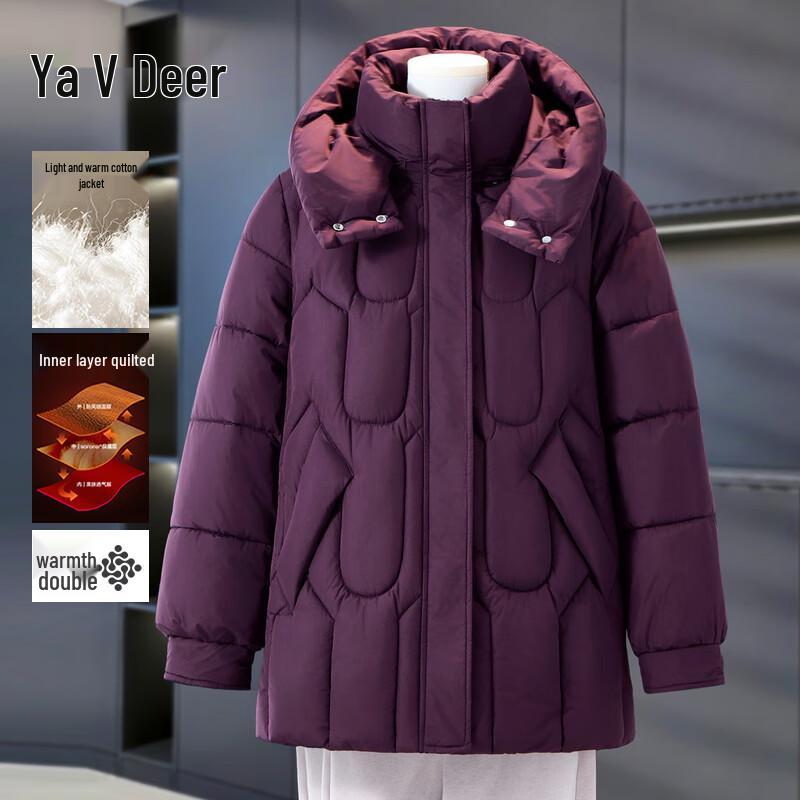 Женское зимнее хлопковое пальто средней длины Yalu, утепленное 4XL
