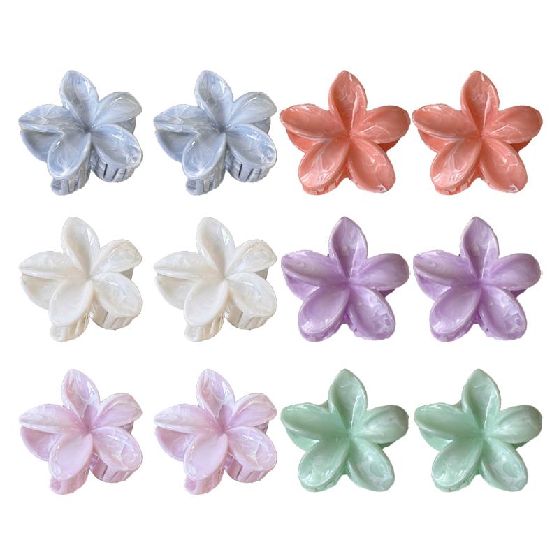 Farbverlauf Frangipani Haarspange Damen Vielseitig Süß Resort Fee Haifisch-Clip Vintage Haaraccessoires