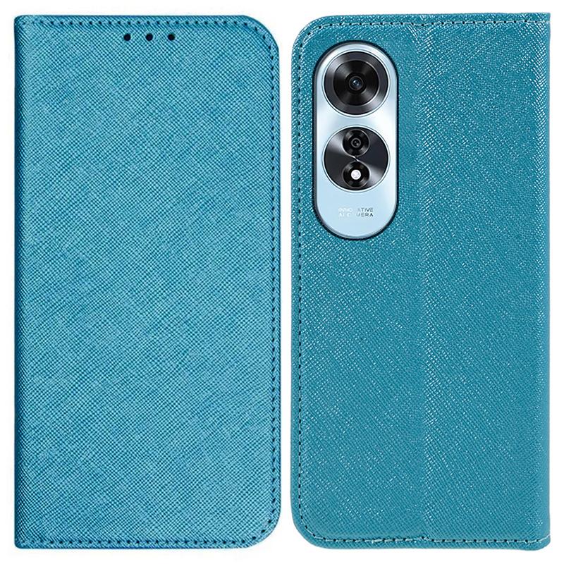 

For Oppo A60 4G Case Strong Magnetic Closing Leather Phone Cover Sky Blue