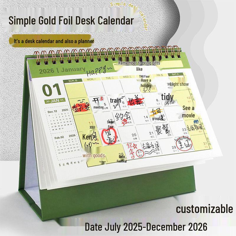 2025-2026 Desk Calendar: Monthly Planner & Memo Organizer