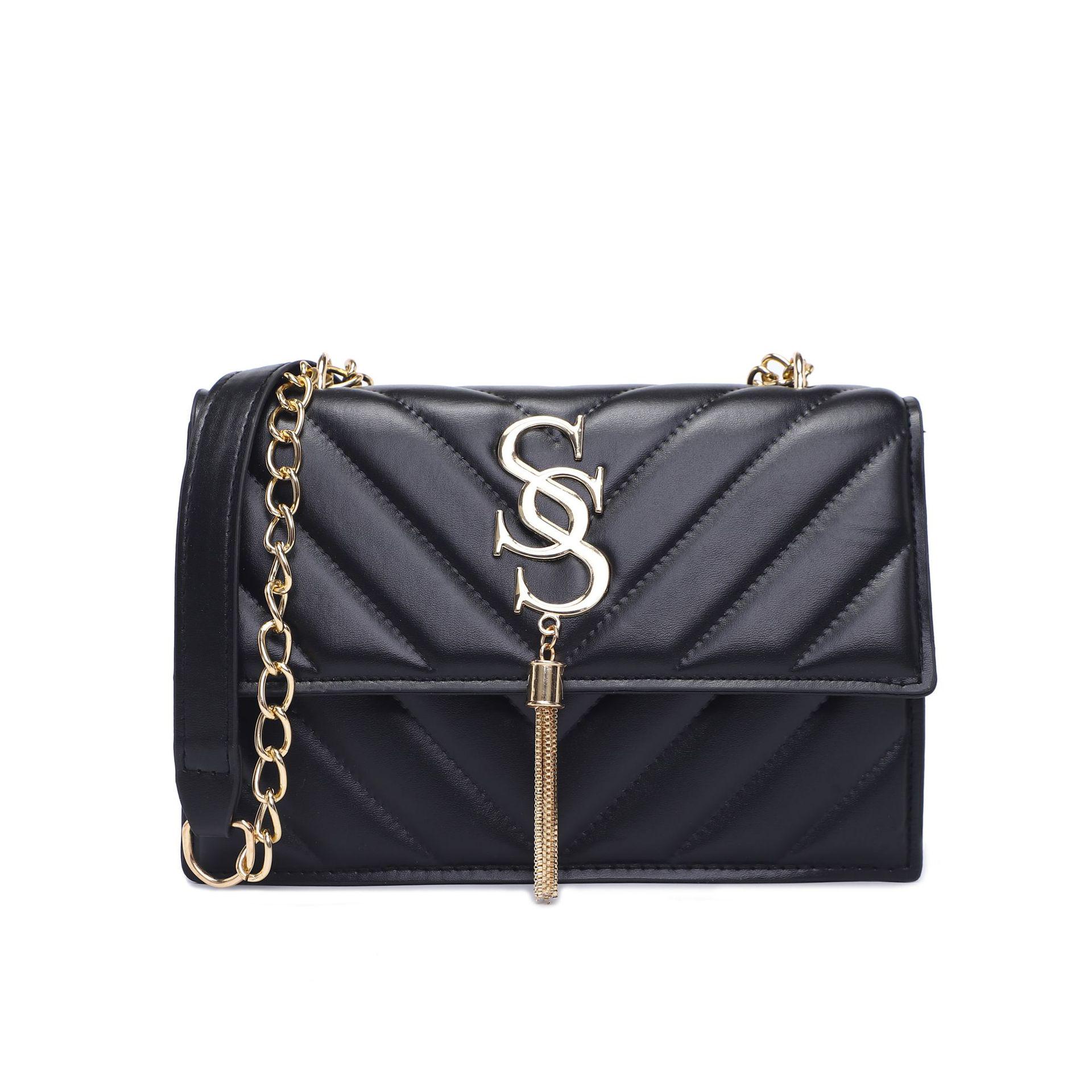 Трендовая сумка-кроссбоди на цепочке - Новинка осени 2025 чёрный 1959₽